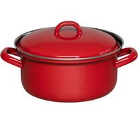 Riess Casserole avec couvercle Ø16cm 1,1L Color Rouge Émail