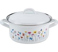 Riess Casserole avec couvercle Ø16cm 1,1L Flora émail