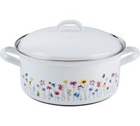 Riess Casserole avec couvercle Ø22cm 3L Flora émail