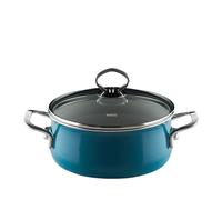 Riess Casserole avec couvercle en verre Ø20cm 2 litres Nouvelle Aquamarin extra fort émail