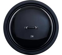 Riess, 0260-017, couvercle 28, classique - Grand et nain, émail noir, diamètre 28 cm, hauteur 6,5 cm, faitout à légumes, marmite à viande, casserole à induction, casserole à induction