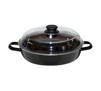 Riess émail noir sauteuse 24 cm + couvercle/emailpfannen induction
