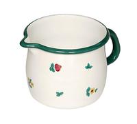 RIESS, GMUNDNER STREUBLUMEN, 0093-049 Gobelet bombé, 10, Country - GMUNDNER STREUBLUMEN, Ø 10 cm, contenance 0,75 l, hauteur 9,5 cm, émail, blanc avec fleurs dispersées, induction