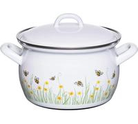 Riess, 0164-137 - Marmite avec couvercle - 16 cm - 1,5 l - Dimensions : 22,5 x 17,7 x 15,5 cm - Poids : 1,054 kg - Abeille - Émail (0164-137)