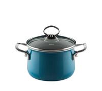 Riess Marmite à viande avec couvercle en verre Ø20cm 4 litres émail Nouvelle Aquamarin extra fort