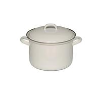 Riess Marmite à viande haute avec couvercle Ø14cm 1 litre Email Classic Blanc