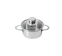 KELOMAT MINI Casserole avec couvercle en verre 12 cm en acier inoxydable argent
