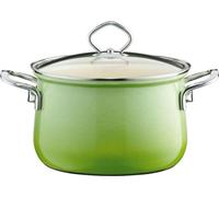 Riess Nouvelle marmite à viande avec couvercle en verre SmaragdØ16cm 1.5 litre émail induction
