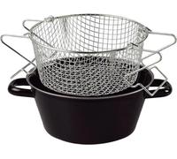 Riess Poêle à frites avec insert Ø24cm deux poignées noir émail induction