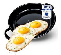 Riess Poêle à œufs 22 cm en émail - Poêle de service - Poêle à omlet - Idéale pour l'induction - Poêle à œufs anti-rayures et résistante à la chaleur - Petite poêle à frire pour œufs au plat omlette