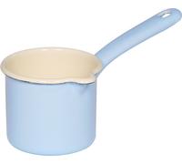 Riess, 0283-006 Gobelet à bec avec anse 9 Classic - Bunt/Pastell, couleur bleu pastel, diamètre 9 cm, hauteur 11,4 cm, contenance 0,5 l, émail, pot à lait, induction