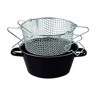 Riess, R0367-022 Friteuse Emaillée Avec Panier, Ø 26 x H10.7 Cm, Noire