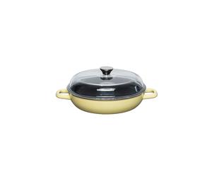 RIESS Sauteuse avec couvercle 28cm NOUVELLE Lemon jaune
