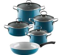 Riess Set de casseroles 5 pièces bleu aigue-marine émail