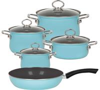 RIESS Set de casseroles 5 pièces bleu cristal émail