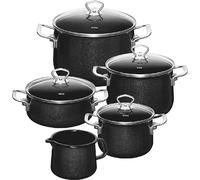 RIESS Set de casseroles Black Magic 5 pièces noir émail