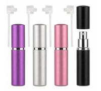 rietegio Lot de 4 vaporisateurs de parfum de voyage rechargeables de 10 ml - Mini atomiseur pour sac à main, poche et bagages (noir, argent, rose, violet)