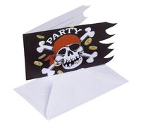 Riethmueller 551943 Lot 6 Cartes invitation + enveloppes Pirate Jolly Roger - Halloween