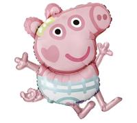 Riethmüller Ballon en aluminium de grande forme Peppa Pig Evie H45 emballé 63 x 81 cm - Ballon pour anniversaire d'enfant et fête à thème - Décoration de fête de dessin animé pour enfants