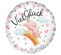 Riethmüller Ballon géant en aluminium de qualité supérieure en forme de cochon porte-bonheur pour Riethmüller - 45 cm