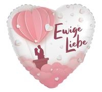 Riethmüller Ballon gonflable en forme de cœur - Ballon géant en forme de cœur - Amour éternel - 45 cm - Convient pour l'hélium - Décoration de fête Riethmüller
