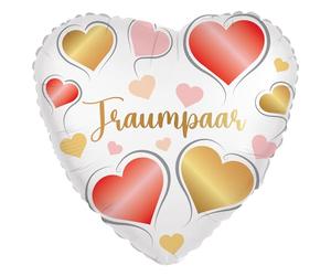 Riethmüller Ballon gonflable en forme de cœur - Couple de rêves - Ballon géant en aluminium de 45 cm - Convient à l'hélium - Décoration de fête Riethmüller