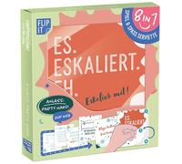 Riethmüller Lot de 12 serviettes « Party Hard » 33 x 33 cm, imprimées des deux côtés - Grandes serviettes en papier avec 8 motifs interactifs amusants pour fêtes et anniversaires - Décoration de table