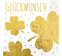 Riethmüller Lot de 16 grandes serviettes en papier « Félicitations » 33 x 33 cm - Grandes serviettes en papier avec inscription en allemand pour anniversaire, anniversaire et anniversaire de mariage