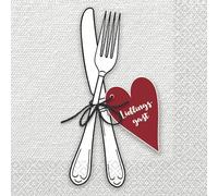 Riethmüller Lot de 16 serviettes « Lieblingsinvité » - 33 x 33 cm - Grandes serviettes en papier avec inscription en allemand pour fêtes et dîners - Décoration de table