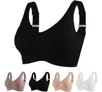 Rietoiu Floralshe Brasier, 2025 Soutien-gorge sans fil réglable à quatre rangées de couleur unie pour femme, doux et sans couture, couverture complète, soutien-gorge Floralshe, soutien-gorge respirant