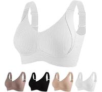 Rietoiu Floralshe Brasier, 2025 Soutien-gorge sans fil réglable à quatre rangées de couleur unie pour femme, doux et sans couture, couverture complète, soutien-gorge Floralshe, soutien-gorge respirant