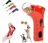 Rietoiu Pistolet lanceur de friandises pour chat et chien, catapulte, distributeur de balles amusant pour animal de compagnie, jouet d'entraînement pour parc, promenade à la maison (rouge)