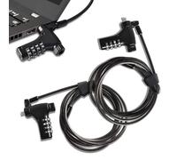 Rifeinoo Universel Câble Antivol PC Portable à Combinaison - 2m Acier, Code 4 Chiffres Rotatif, Serrure Zinc Alloy, Compatible HP/Dell/Samsung/Kensington (Fente Sécurité Universelle)