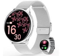 RifePhi 2024 Montre Connectée Femme avec Appel Bluetooth, écran HD 1,39'' HD Smartwatch, SpO2/Cycle Menstruel/IP68/Cardiofréquencemètre Tension/100+ Modes Sport iOS Android (Argenté)