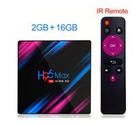 Riff H96 MAX RockChip RK3318 Quad-Core 64bit Cortex-A53 Konsole 4K Ultra HD Android TV Box avec télécommande Android 10 Smart TV 2 Go + 16 Go Noir