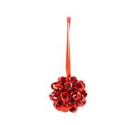 Riffelmacher 14263 Boule de clochette à suspendre | 5 cm | Métal rouge | Boule de Noël avec son | Décoration d'arbre à suspendre classique festive brillante
