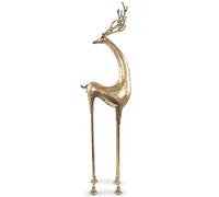 Riffelmacher 16472 Cerf décoratif en métal doré | 91 cm de haut | 1 pièce | Présentoir de décoration de Noël | Figurine décorative festive et intérieure | 16472