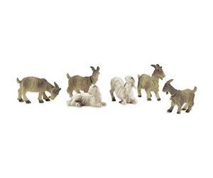 Riffelmacher 78034 Lot de 6 Moutons et Chèvres 2 à 4 cm pour Figurines de Crèche 10 cm - Fait à la Main - Miracle de Noël Jésus Naissance Réveillon Décoration