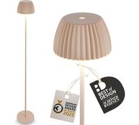 Riffle Led Lampadaire Sans Fil Ip44 Avec Avec Contrôle Tactile, 19x124 Cm, Dimmable, Fonction Mémoire, Lampadaire Sur Pied Salon Rechargeable, German Design Award Winner, Beige