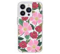 Rifle Paper Clear - Étui pour iPhone 14 Pro Max décoré avec de l'or (Rose Garden)