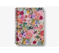 RIFLE PAPER CO. Carnet à spirales Garden Party, couverture souple en couleur avec accents en feuille d'or, 150 pages perforées lignées, 15,9 cm de large x 21,6 cm de long, dossiers de poche pour le