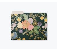 RIFLE PAPER CO. Colette Lot de 6 chemises robustes, 2 de chaque motif et 12 étiquettes adhésives, motif Collette élégant à contour doré, 23,5 cm (L) x 29,8 cm (l)