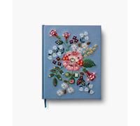 RIFLE PAPER CO. Gracie Carnet de croquis brodé, 108 pages vierges pour croquis, 26 cm de long x 21 cm de large, couverture en tissu avec broderie florale, avec ruban gros-grain marque-page