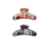 RIFLE PAPER CO. Grand bandeau en tissu brodé, 100 % polyester, chouchou élastique doux (motif floral vif), fête de jardin