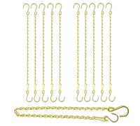 RIFNY Lot de 10 chaînes dorées pour plantes suspendues, 61 cm, petites chaînes pour paniers suspendus avec crochets pour mangeoires à oiseaux, jardinières, panneaux d'affichage, lanternes, carillons