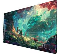 Riftbound TCG Playmat Tapis de Jeu riftbound TCG Grand Tapis de Jeu 24x14 Pouces avec Pochette de Rangement pour Zones marquées Parfait pour Les Amateurs de Jeux de société (Fantasy Forest2)