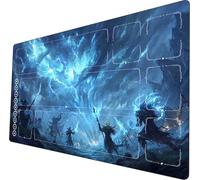 Riftbound TCG Playmat Tapis de Jeu TCG Riftbound 24x14 Pouces | Grand Tapis de Jeu avec Zones pré-imprimées et Sac de Rangement (Guerre féroce 1)