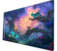 Riftbound TCG Playmat Tapis de Jeu TCG Riftbound Conception Non Officielle 24x14 Pouces avec Zones de Jeu et Sac de Rangement pour Joueurs de Jeux de société Parfait pour (Araignée Noire)