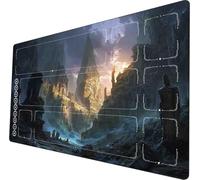 Riftbound TCG Playmat Tapis de Jeu TCG Riftbound Conception Non Officielle avec Zones de Jeu et Sac de Rangement pour Joueurs de Jeux de société Parfait pour 24 x 14 Pouces (ruine)