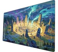 Riftbound TCG Playmat Tapis de Jeu TCG Riftbound Conception Non Officielle de 24 x 14 Pouces avec Zones de Jeu et Sac de Rangement Parfait pour Les Joueurs de Jeux de société (Autel)